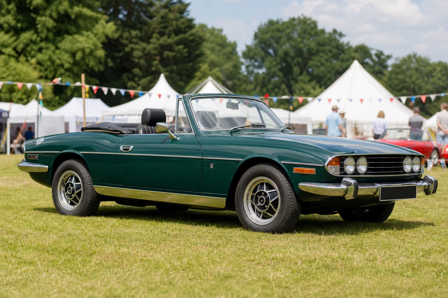 Classic green convertible at Maple Cross Car Show